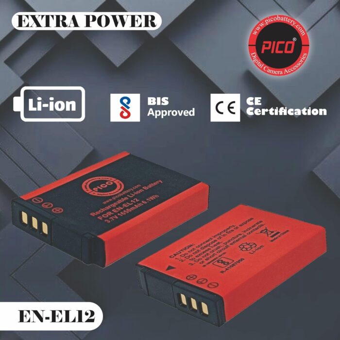 PICO EN-EL12Battery Camera Battery Compatible with DSLR Models - Image 3