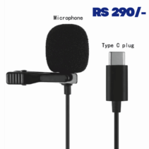Type-C microphone with clip and USB-C plug for smartphones and laptops