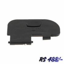 Black replacement battery door/cover for a Canon EOS 6D DSLR camera, showing the embossed text "BATT. OPEN" on the front.