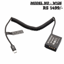 NP-W126 Dummy Battery to USB-C PD Cable, DC Coupler for Fujifilm XT2, XT3, XA5 continuous power.