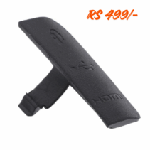 Black durable rubber port cover/dust plug for protecting dual ports, featuring molded icons for both USB and HDMI connections, displayed next to its price of RS 499/-.