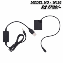 CP-W126 USB Dummy Battery Kit $8.4\text{V } 3\text{A}$ DC Coupler for continuous power during Fujifilm camera video recording and time-lapse.