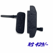 Goal Alt Text Description SEO Focused Replacement rubber port cover for Canon EOS 77D DSLR, sealing the USB, HDMI, DC In, and Video Out terminals. Accessibility (Detailed) Close-up view of a new black rubber camera door replacement, designed to protect the Canon 77D