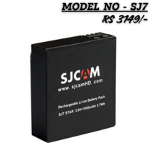 "SJCAM SJ7 Star rechargeable Li-ion battery, 1000mAh 3.8V 3.8Wh, black action camera replacement battery."