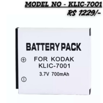 "Replacement KLIC-7001 Lithium-Ion Battery Pack for Kodak Digital Cameras, 3.7V 700mAh."