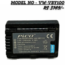 "Pico VW-VBY100 Lithium-Ion Battery 3.6V 1200mAh for Panasonic Camcorders"