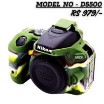 Camouflage military green silicone protective case for Nikon D5500 DSLR camera, priced at Rs 979.