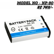 NP-90 Rechargeable Lithium-Ion Battery Pack (3.7V, 1950mAh) Never miss a moment with the NP-90 High-Capacity Lithium-Ion Battery Pack. Specifically designed for reliable performance, this rechargeable battery is the perfect companion for photographers and videographers who need consistent power on the go. Whether you are shooting a professional event or capturing family memories, the NP-90 ensures your device stays powered longer, providing a seamless shooting experience without the constant worry of a low battery. Key Features: High Capacity: Packed with 1950mAh, this battery offers extended shooting time compared to standard alternatives. Stable Voltage: Operates at a steady 3.7V, ensuring your camera hardware is protected and functions at peak efficiency. Premium Li-ion Cells: Built with high-quality lithium-ion cells that have no "memory effect," meaning you can charge it at any time without reducing its overall lifespan. Certified Safety: Features CE certification and eco-friendly recycling standards, protecting your device against overcharging, short-circuiting, and overheating. Compact & Lightweight: Designed to fit perfectly into your camera’s battery compartment without adding unnecessary bulk to your gear bag.