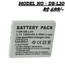 "DB-L20 Rechargeable Li-ion Battery Pack 3.7V 1200mAh 4.4Wh for Digital Cameras"