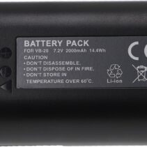 2000mAh rechargeable VB-20 battery pack for Godox V350 speedlights, showing the sleek black exterior and CE certification mark.