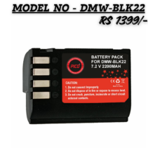 Pico DMW-BLK22 7.2V 2200mAh rechargeable Li-ion battery pack for Panasonic Lumix cameras.