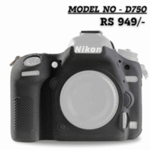 Silicone protective cover, black, custom fit for Nikon D750 camera, priced at Rs 949.