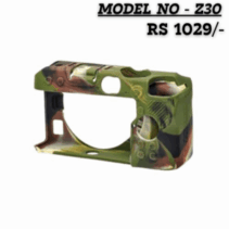 Green camouflage silicone protective cover for Nikon Z30 mirrorless camera