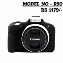 Canon R50 black silicone camera case protector skin price 1179. Incorporates relevant search terms.