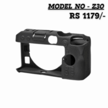 Black silicone protective camera cover for Model Z30, shown against a white background with the price RS 1179/-.