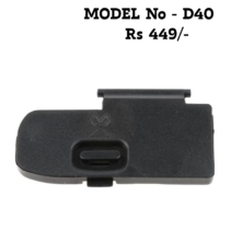 "Replacement battery door cover for Nikon D40, D40X, and D60 DSLR cameras, black plastic Model D40 with secure latch."