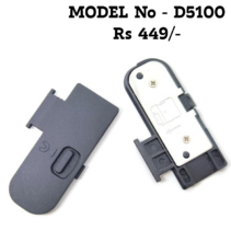 Descriptive (Best for SEO) "Nikon D5100 replacement battery door cover showing front and back views of the battery chamber lid."