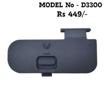 Replacement battery door cover for Nikon D3300 DSLR camera, black plastic battery chamber unit lid.