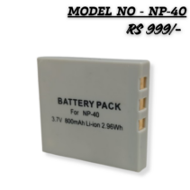 "NP-40 Replacement Battery Pack, 3.7V 800mAh Li-ion battery for digital cameras."