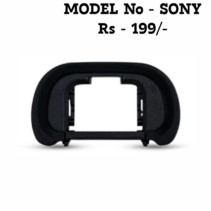 "Front view of a Sony camera eye cup accessory showing the mounting clip and soft rubber padding."
