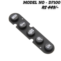 Replacement rear menu button rubber strip for Nikon D7100 DSLR camera featuring Menu, Lock, Zoom, and OK buttons.