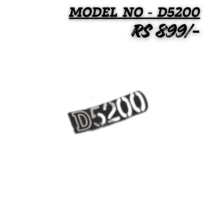 "Replacement Nikon D5200 logo body nameplate badge for DSLR camera restoration, silver and black embossed design."