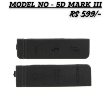 "Replacement rubber interface port covers for Canon EOS 5D Mark III camera showing MIC, HDMI, and A/V OUT digital port labels."