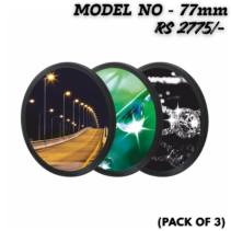 "PICO 77mm Star Filter Set for DSLR cameras featuring three filters displaying different starburst effects: a night bridge with 4-point light streaks, a macro water droplet with a 6-point flare, and a diamond ring with an 8-point sparkle."