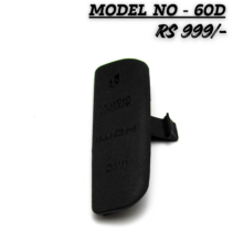 Replacement rubber interface port cover for Canon EOS 60D camera showing HDMI, MIC, and A/V OUT labels, priced at RS 999.