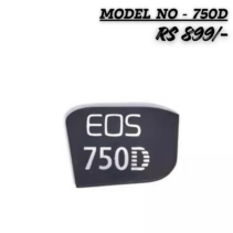 Replacement Canon EOS 750D logo nameplate badge for camera body repair, priced at RS 899.