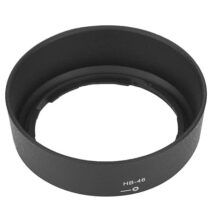 "Black HB-46 bayonet mount lens hood for Nikon AF-S DX NIKKOR 35mm f/1.8G lens, side view showing model number."