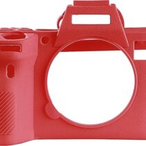Red PICO silicone protective camera case cover for Sony Alpha A7CII and A7CR, showing a shockproof rubber skin with precision cutouts for buttons and dials.
