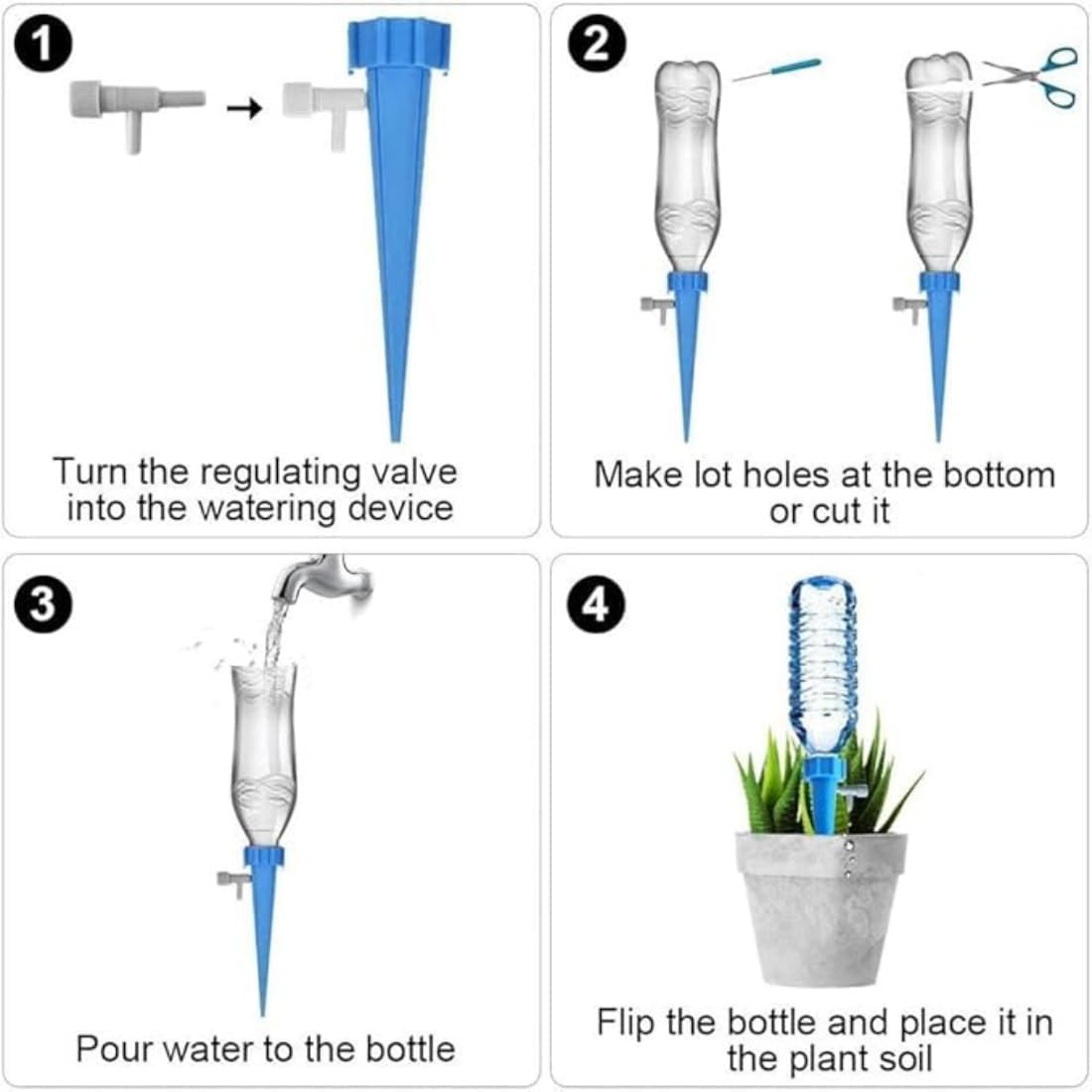 PICO 12-Piece Self-Watering Spikes Set | Adjustable Drip Irrigation for Indoor & Outdoor Plants - Image 5
