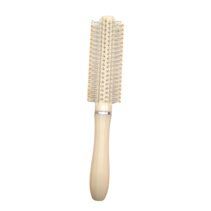 Product specification image showing a cream-colored 41mm round hair brush measuring 23cm in length and weighing 41g with ball-tipped bristles.