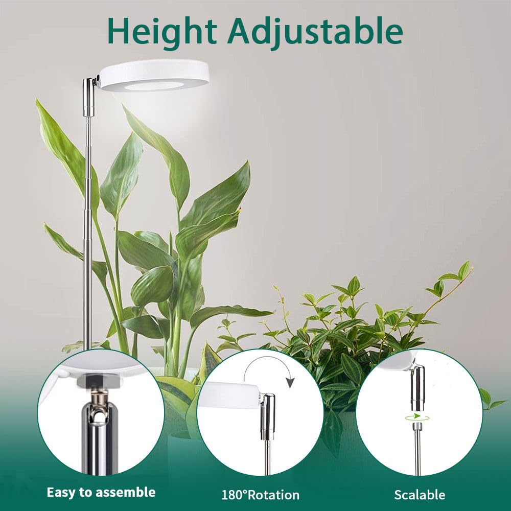 PICO Adjustable LED Halo Grow Light | Full Spectrum USB Plant Lamp | White - Image 4