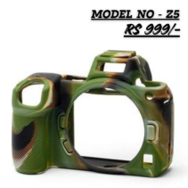 Military Green Camouflage Silicone Protective Case for Nikon Z5 Mirrorless Camera.
