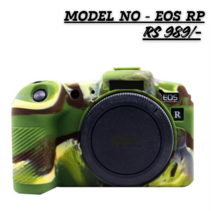 "Military Green silicone protective camera case cover for Canon EOS RP, custom-fit durable rubber skin for mirrorless camera protection."