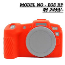 Vibrant red silicone protective case for Canon EOS RP mirrorless camera, featuring a custom-fit design with textured non-slip grip and precise cutouts for buttons and dials.