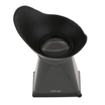 Front-facing view of the BTER LCD-V3 viewfinder highlighting the 3X magnification lens and the ergonomic curved eyecup designed to block ambient light.