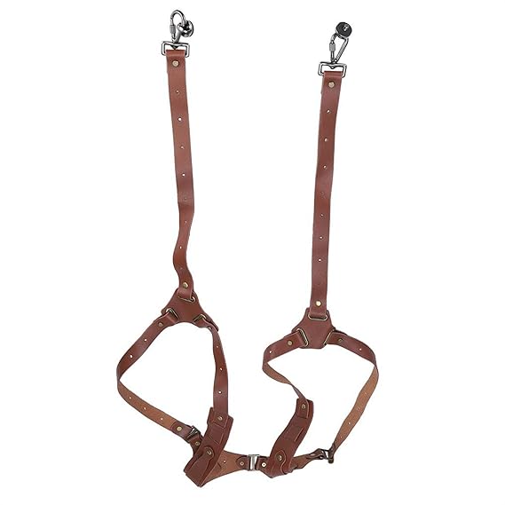 PICO Dual Shoulder Leather Camera Strap | Adjustable Multi-Camera Harness - Image 4